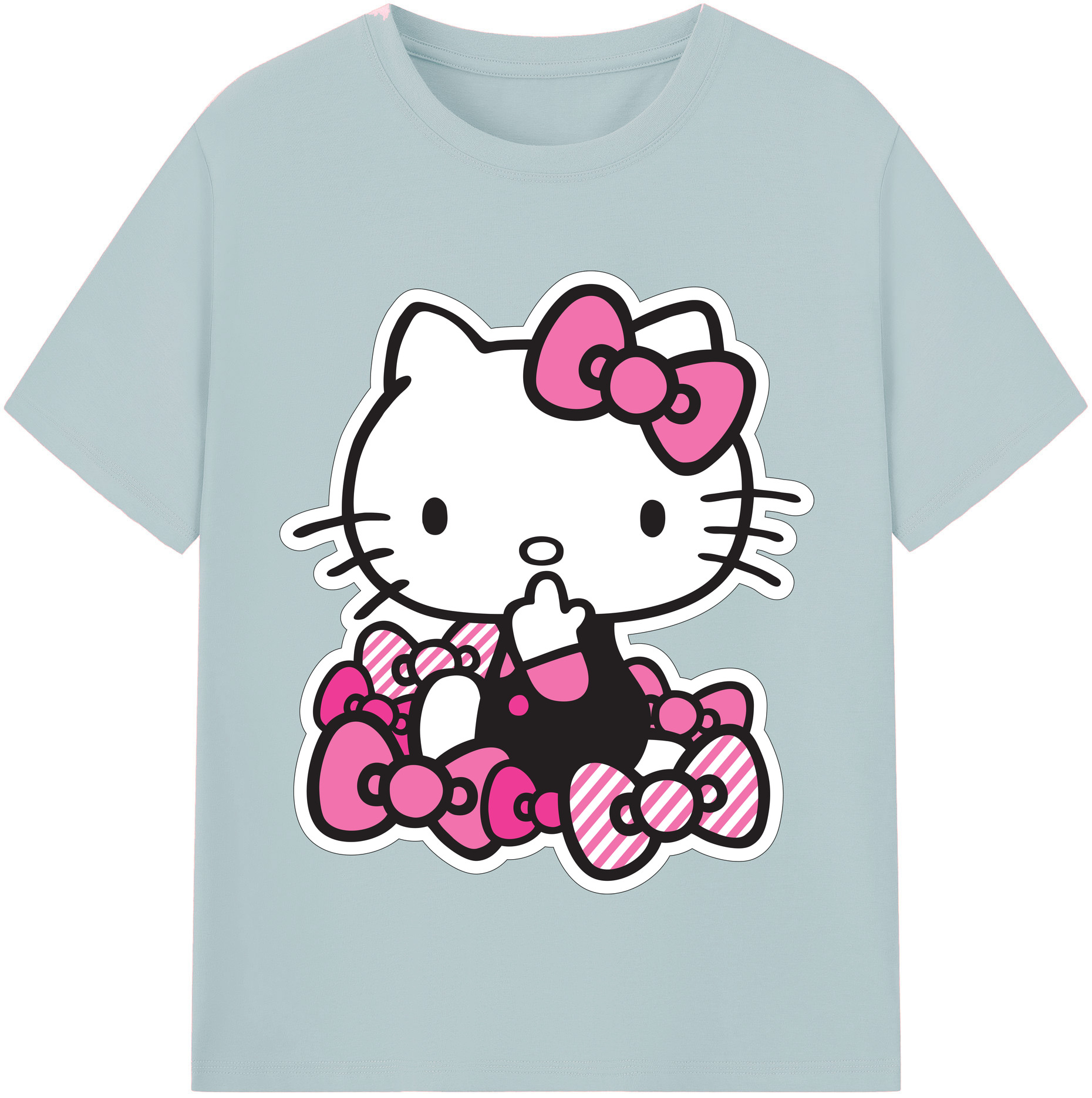 （画像用） Hello Kitty ハローキティ 綿100％半袖Tシャツ（フロントプリント）